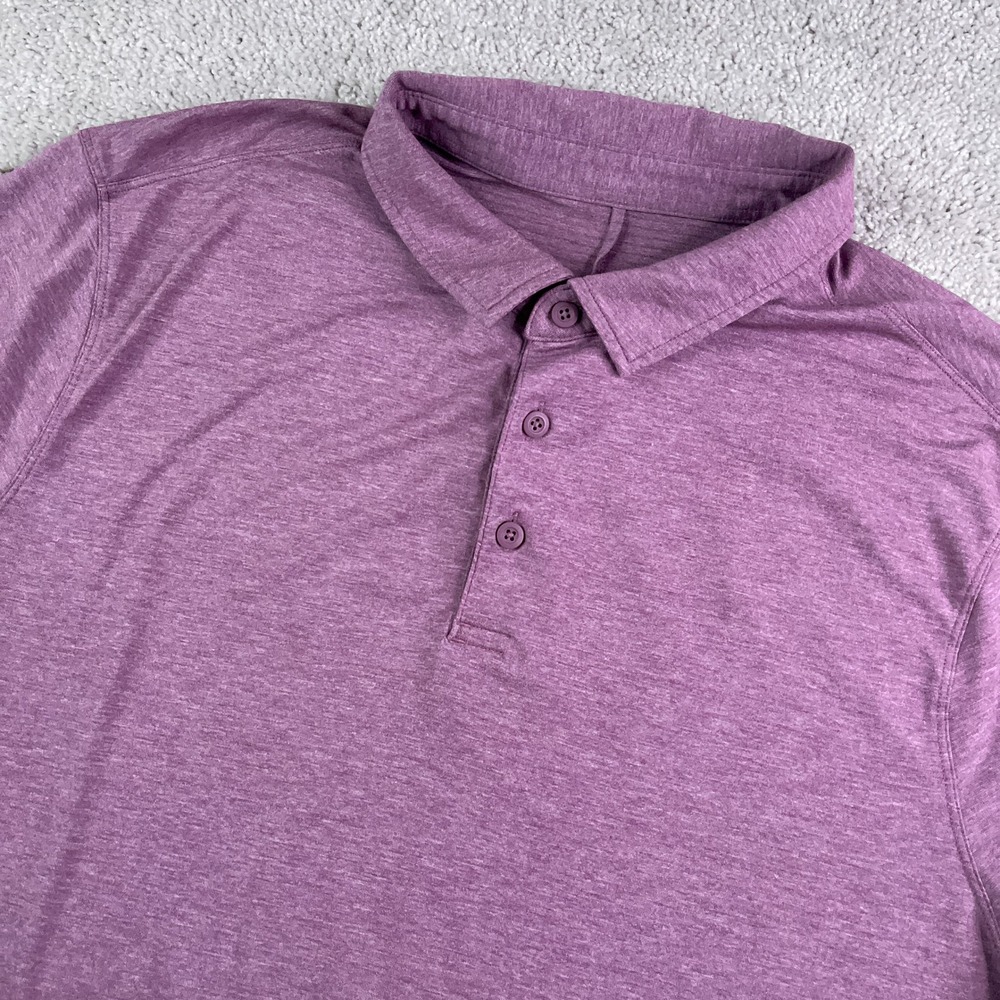 Lululemon Evolution Polo Shirt Mens Large Purple Short Sleeve Golf Lightweight